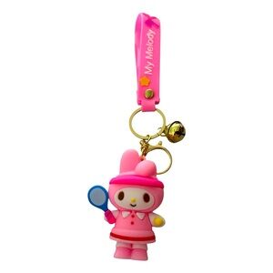3D MY MELODY BELL KEYCHAIN BAGCHARM WITH SILICONE STRAP